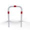Guard hoop |  76 x 2,6 mm | without cross bar | for casting in concrete | total width: 750 mm | total height: 1000 mm | hot-dip galvanized and white coatedwith red reflecting stripes